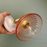 Vintage pink glass lampshade - tableware collection