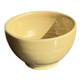 Small vintage yellow terracotta bowl with a handmade pedestal H8 D12