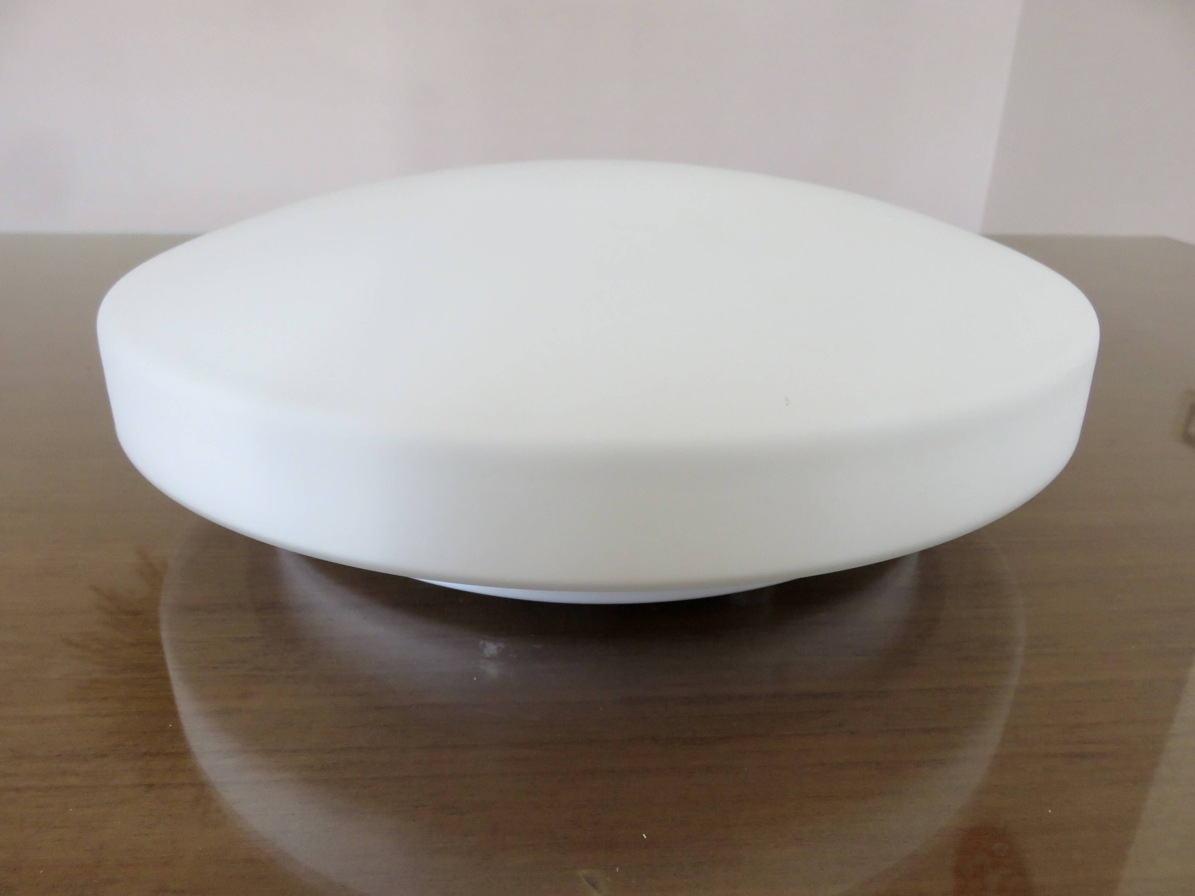 White opaline "pancake" ceiling light