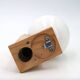 Pine wood wall light with opaque white glass globe, 1980s.