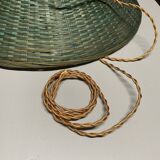 Suspension in green braided rattan