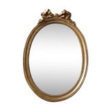 Oval mirror in wood and stucco 33x49cm
