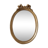 Oval mirror in wood and stucco 33x49cm