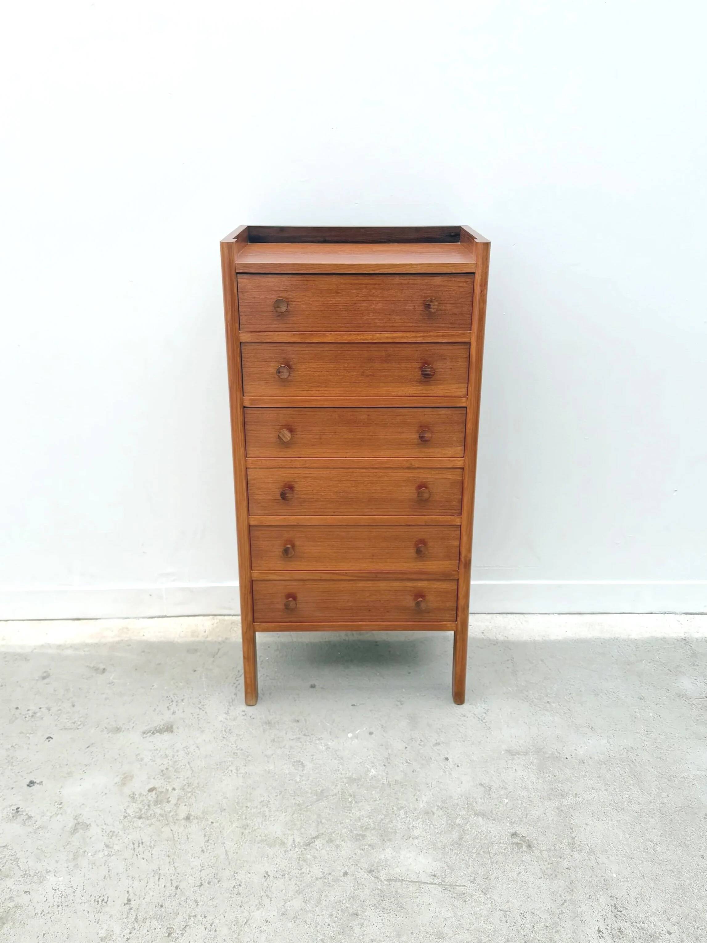 Scandinavian-style teak chest of drawers, 1960