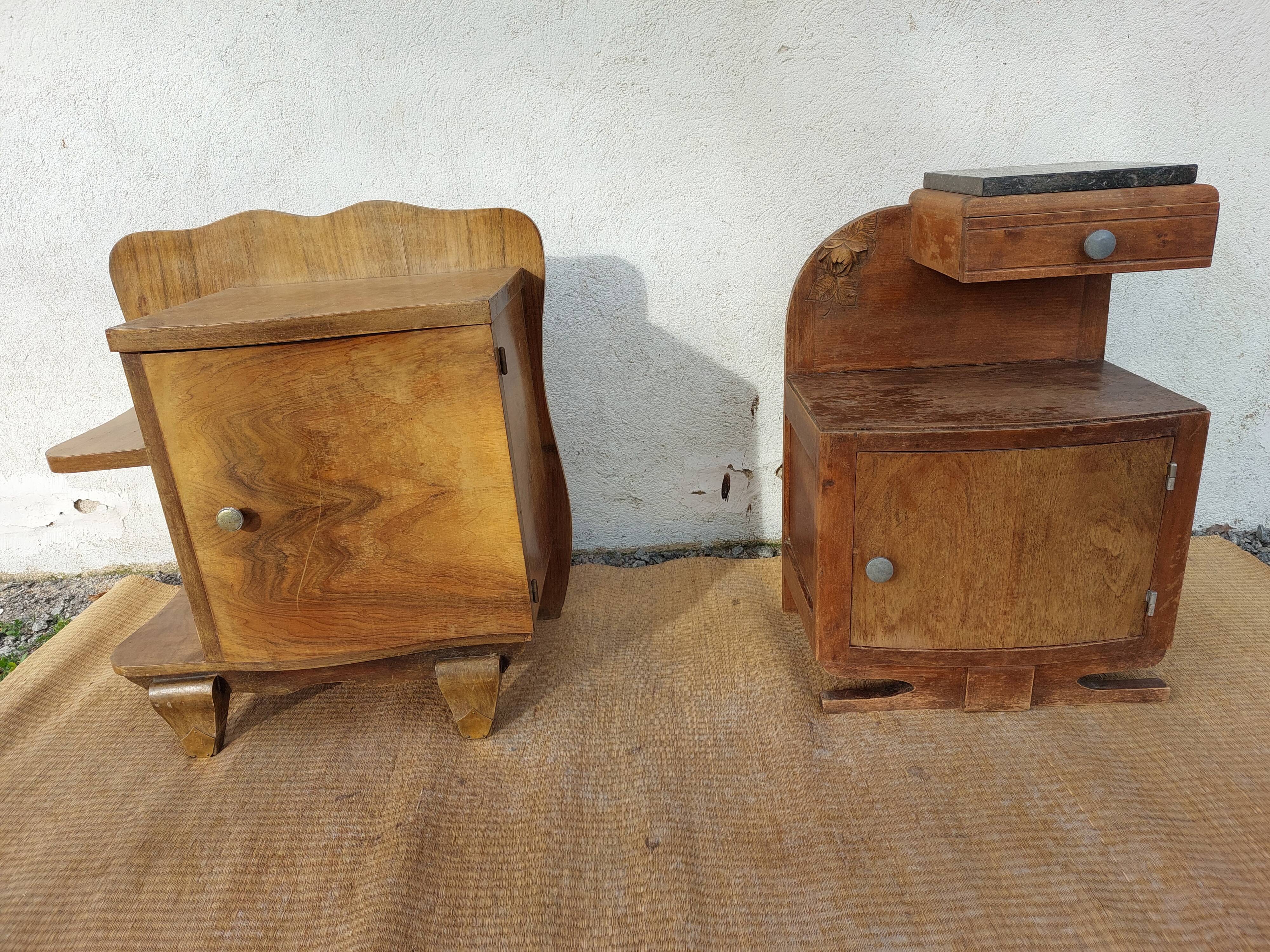 Pair of art deco bedside tables