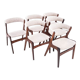 Ensemble de six chaises t21 fire model, korup stolefabrik, années 1960