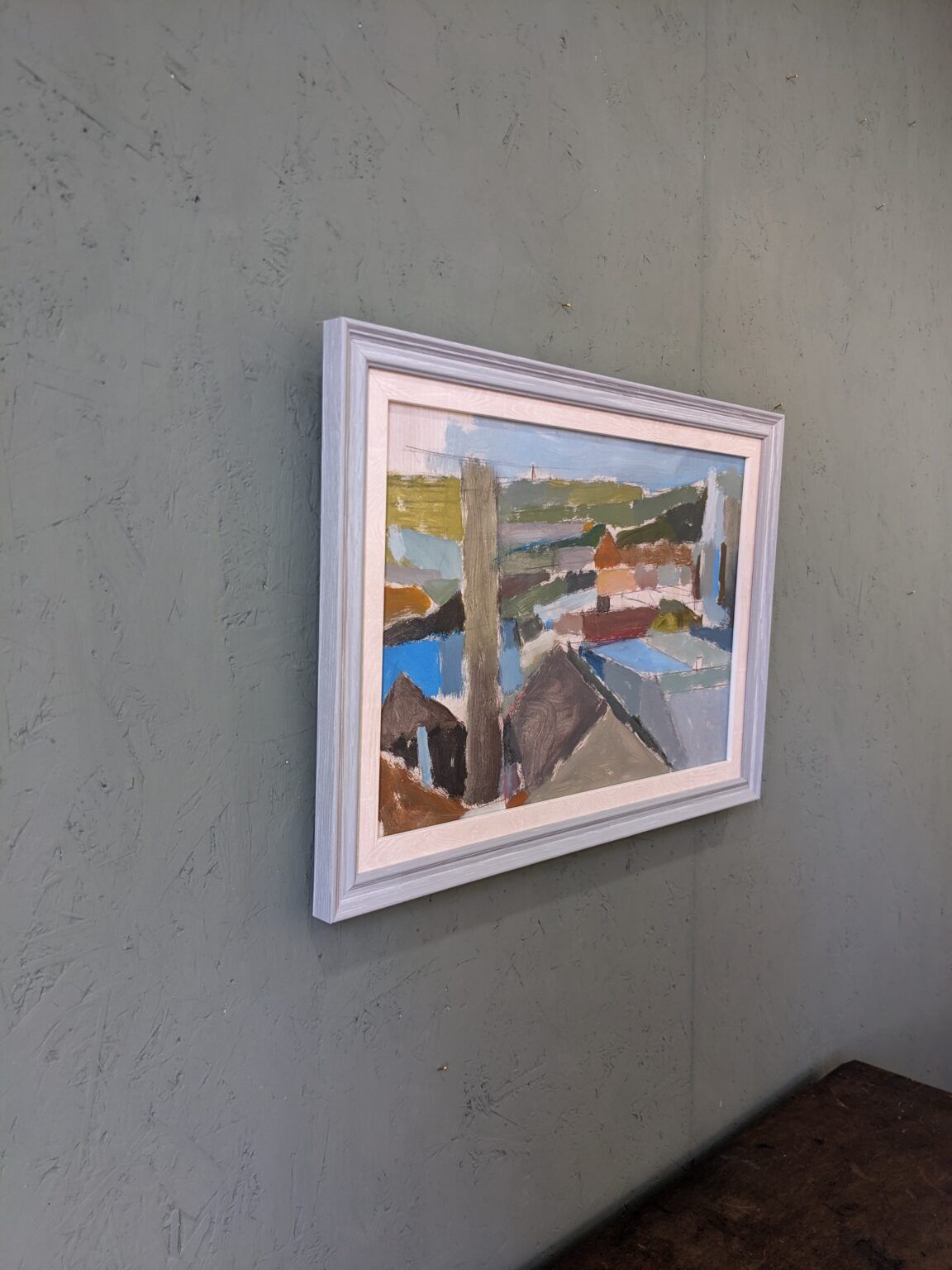 Contemporary "Urban Landscape" Abstract Landscape by British Artist Ian Mood, Framed Oil Painting