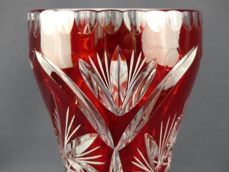 Cut crystal vase from Bohemia