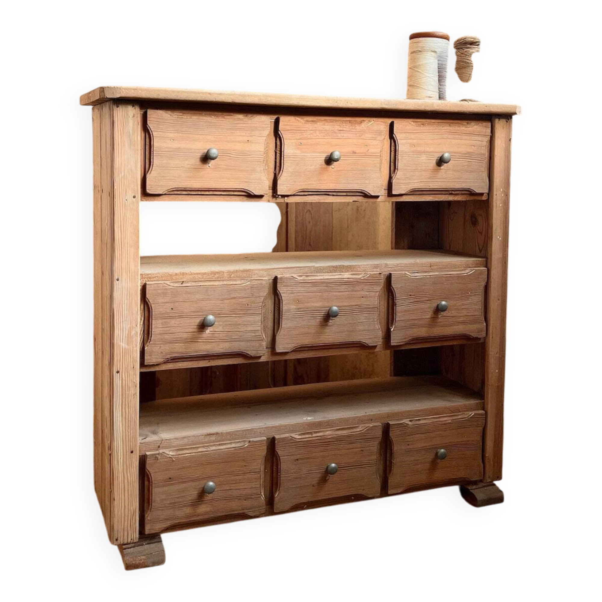 Old workshop furniture with 9 drawers