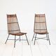 Pair of Rattan and Metal Chairs, 1960s