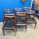 6 scandinavian vintage chairs circa 1970
