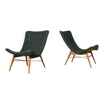 Pair of lounge chairs by Miroslav Navrátil for Český Nábytek, 1959
