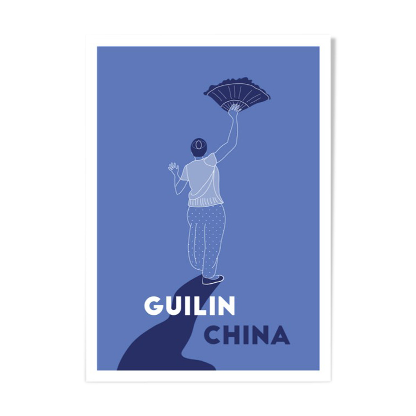 Ménade - Guilin, China - Illustration. A4 21 x 29.7. China, dancer, travel, dance