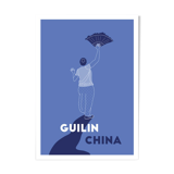 Ménade - Guilin, China - Illustration. A4 21 x 29.7. China, dancer, travel, dance