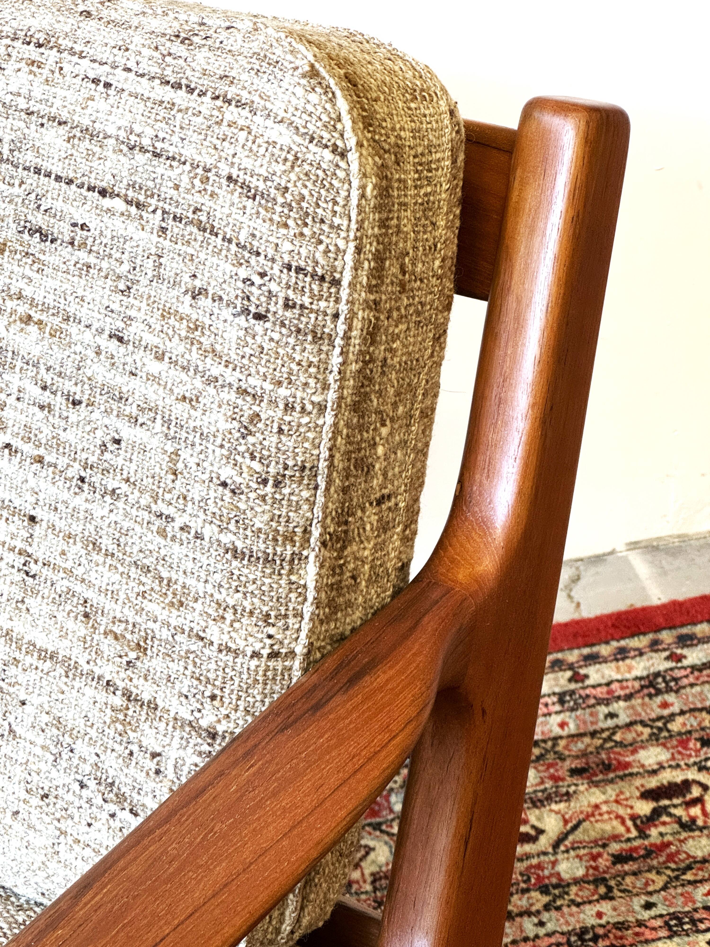 Teak armchair, design j.kristensen, denmark 1960s, vintage