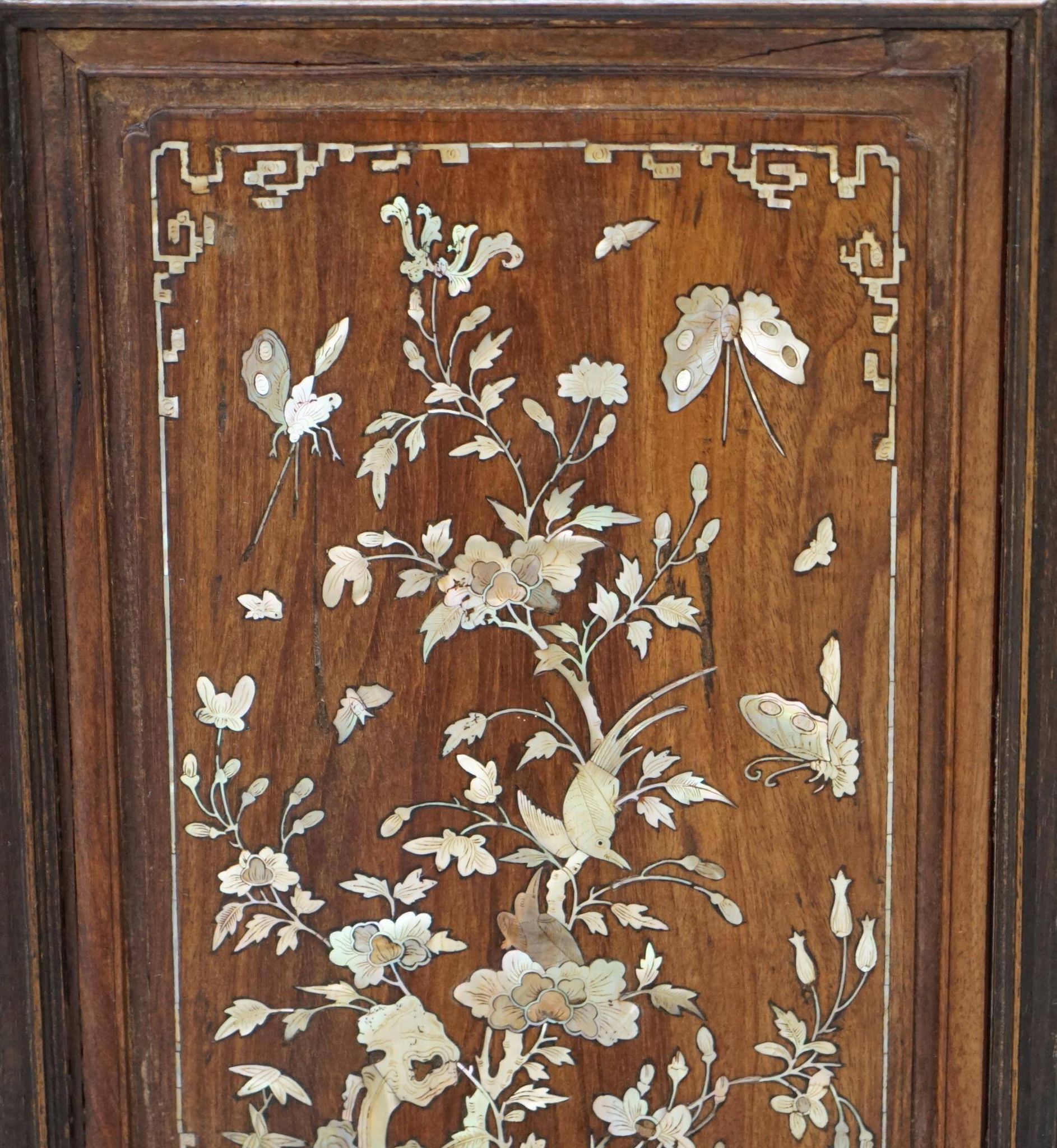 19th-century Chinese cabinet inlaid with mother-of-pearl