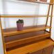 Teak fineer kast uit Zweden met lades, legplank en uitschuifbare plank