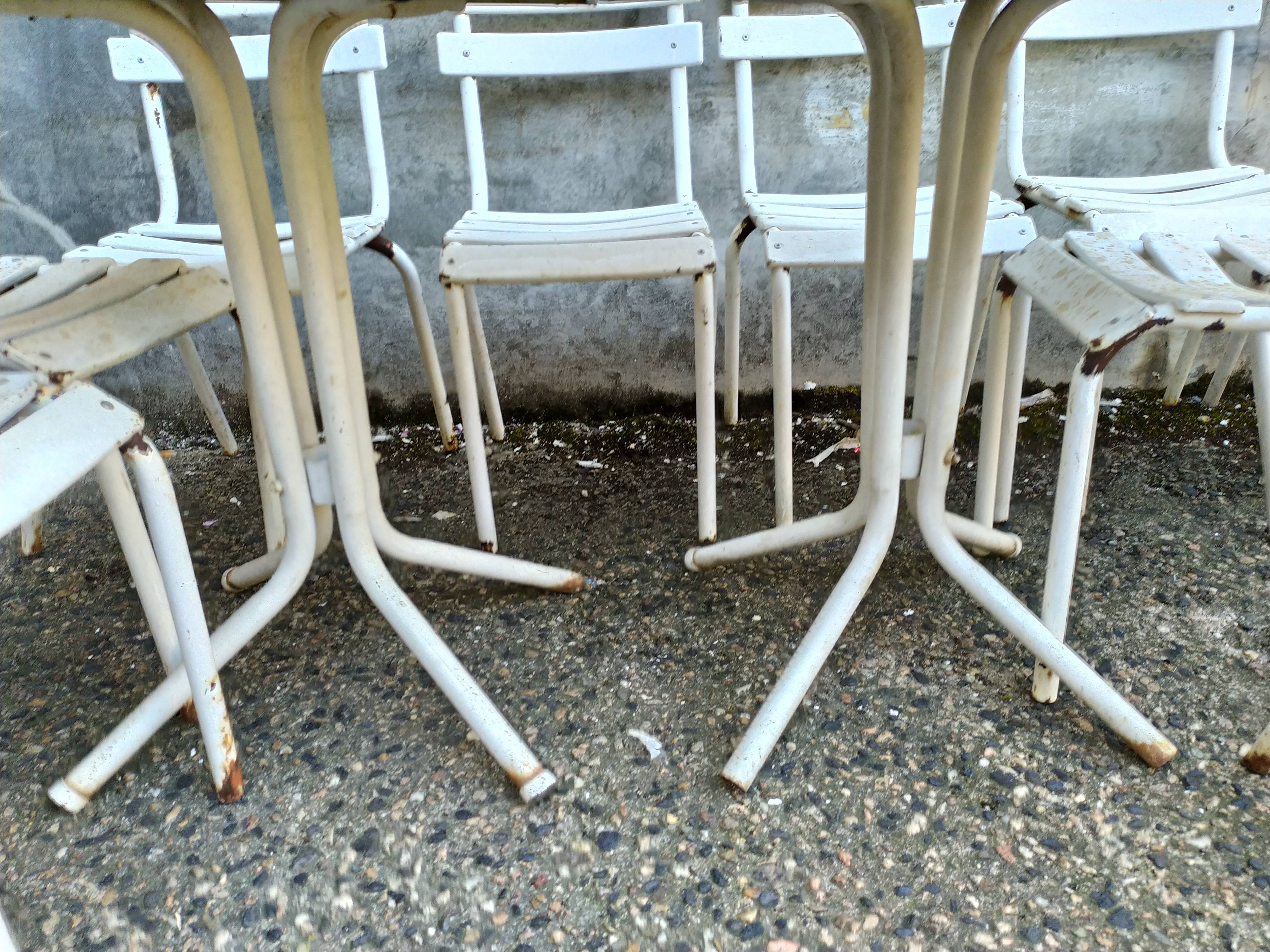 Set of chairs and tables bistro metal