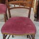 Pair of old velvet chairs in old rose carved wood