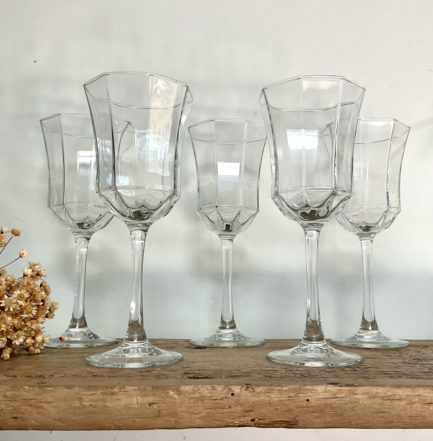 5 stemmed glasses "Octime" LUMINARC France
