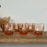 6 vintage Rosaline glasses