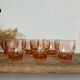 6 vintage Rosaline glasses