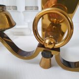 Pair of vintage bronze wall lamps house Libéros 1950