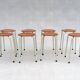 Tabourets néerlandais vintage en contreplaqué, années 1970, ensemble de 4