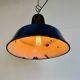 Industrial Blue Enamel Factory Lamp with Cast Iron Top, 1960s