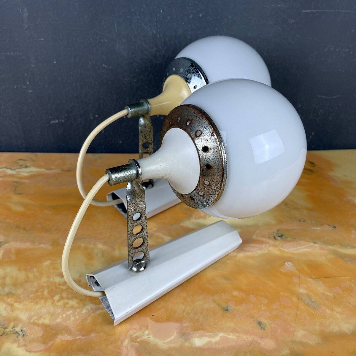 Italian white wall sconces from the mid-century by Targetti Sankey, 1960s, set of 2.