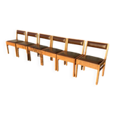 6 chaises bois et skaï