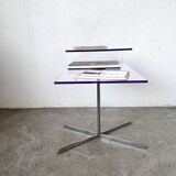 Transparent acrylic and chrome side table, 1970s design.