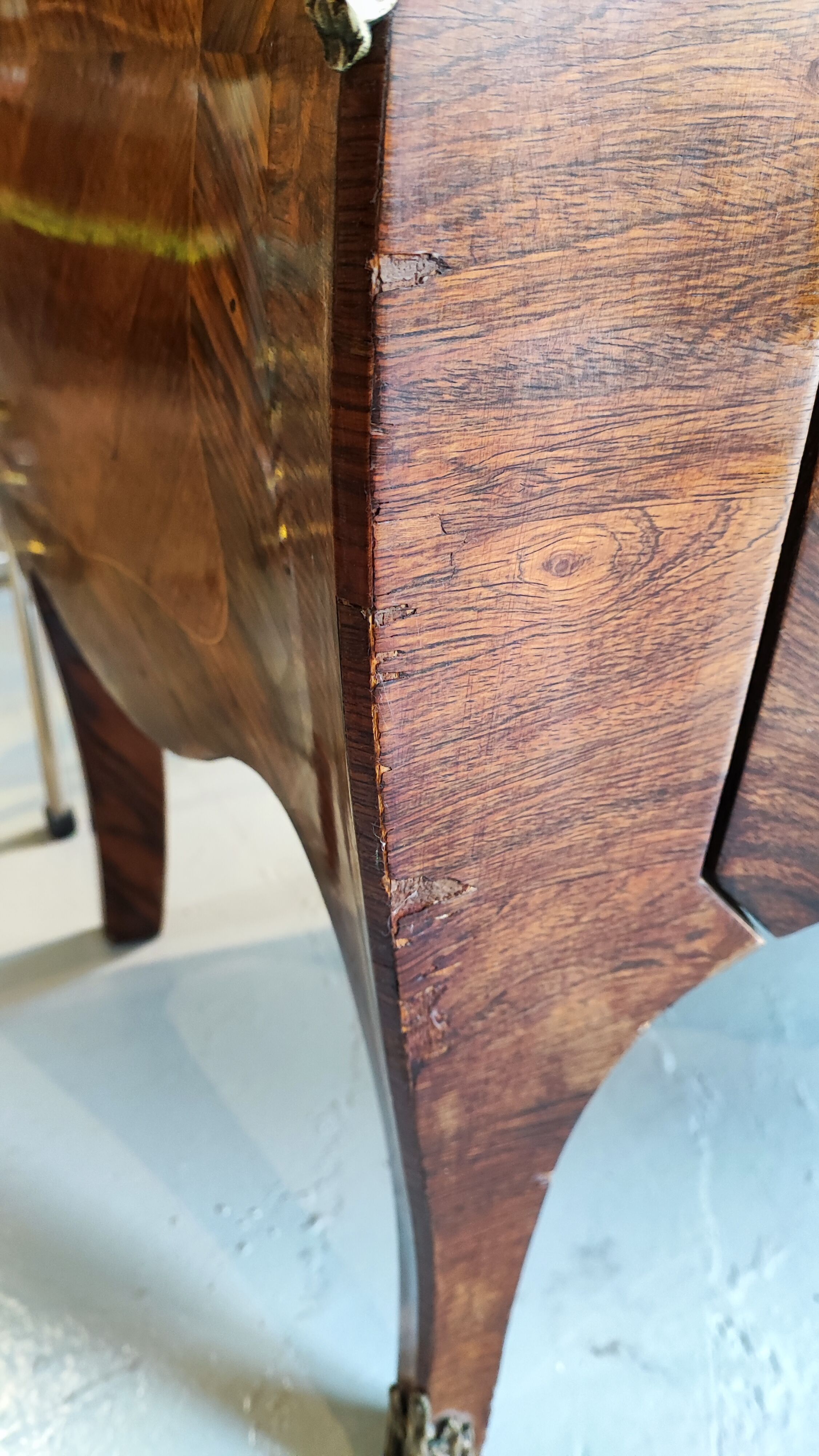 Louis XV dresser curved brown marble and bronze 1900