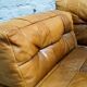 Cognac leather patchwork modular sofa or daybeds, 1970s