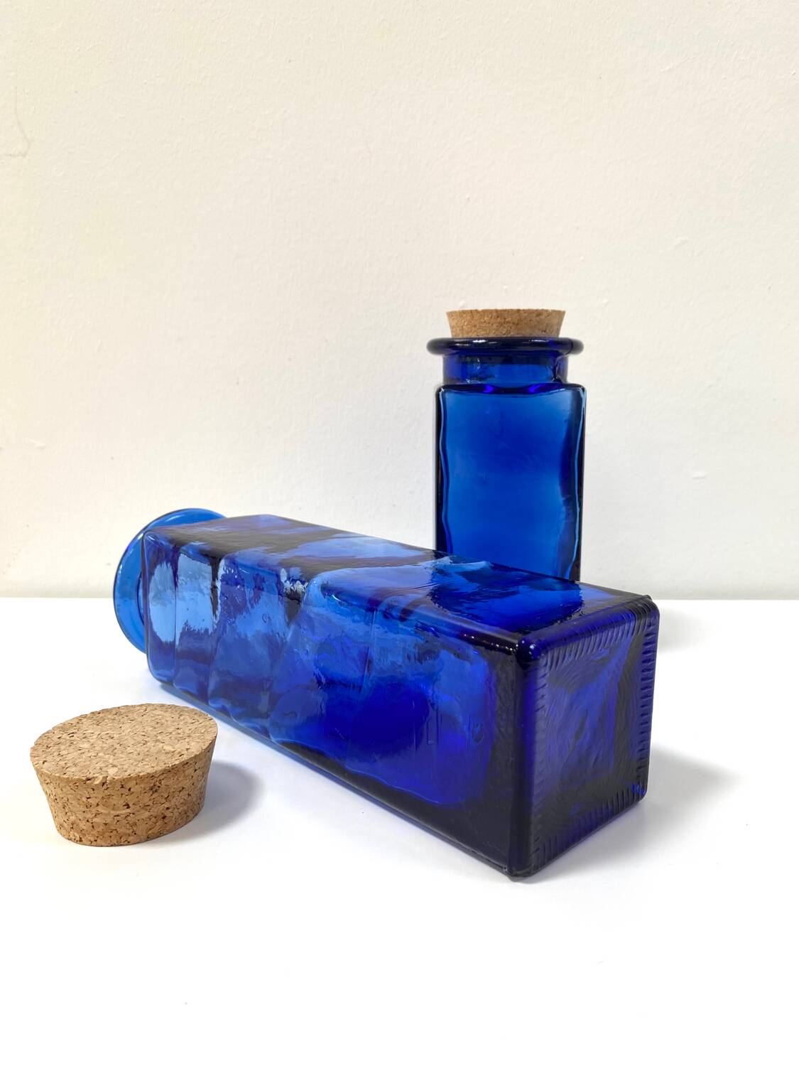 Vintage cobalt blue glass jar