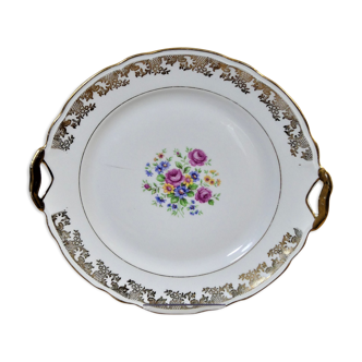 Plat à gâteaux plat de présentation porcelaine vintage