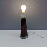 Table lamp by Carl Fagerlund for Orrefors Glassworks Sweden 1960s in translucent and deep red glass.