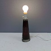 Table lamp by Carl Fagerlund for Orrefors Glassworks Sweden 1960s in translucent and deep red glass.