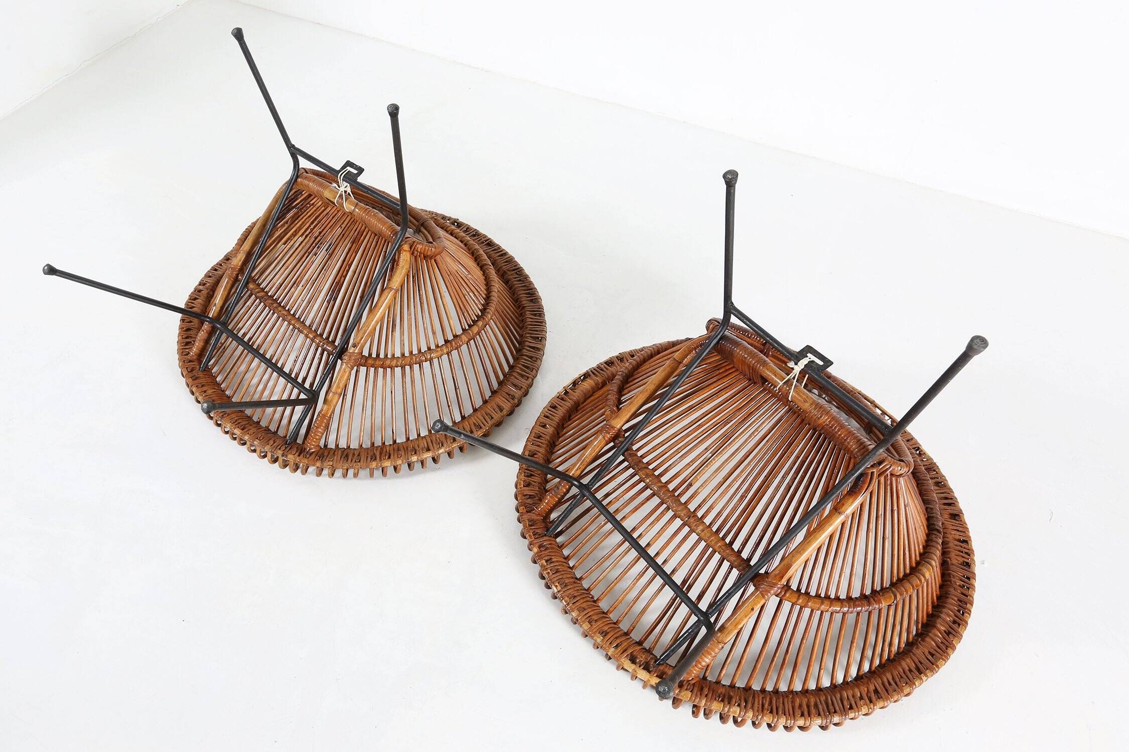 Set of Rattan Lounge Armchairs by Janine Abraham & Dirk Jan Rol, 1960s