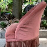 Pink velvet padded toad chair