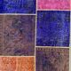 Distressed vintage turkish patchwork rug 251x170 cm wool large