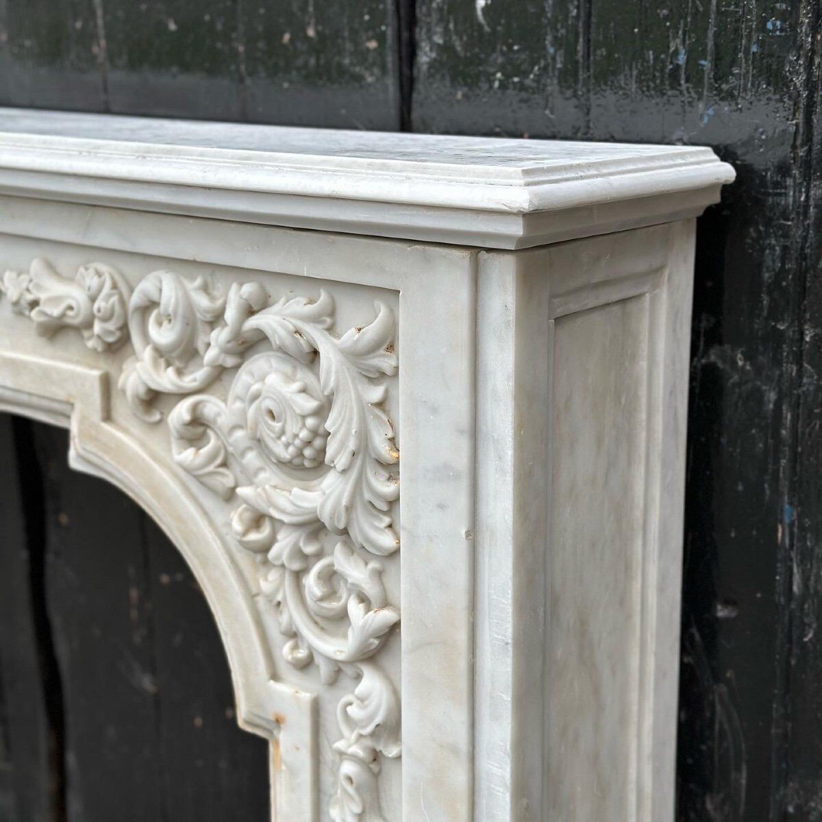 White carrara marble fireplace circa 1880