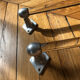 Art Deco towel rack in glass and aluminum