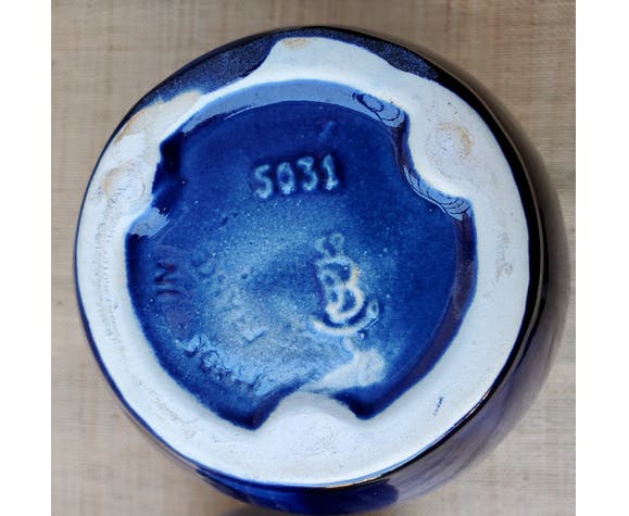 Art deco blue ceramic vases