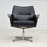 1960s, scandinavian design, swivel chair, original condition, artificial leather, cast aluminum base