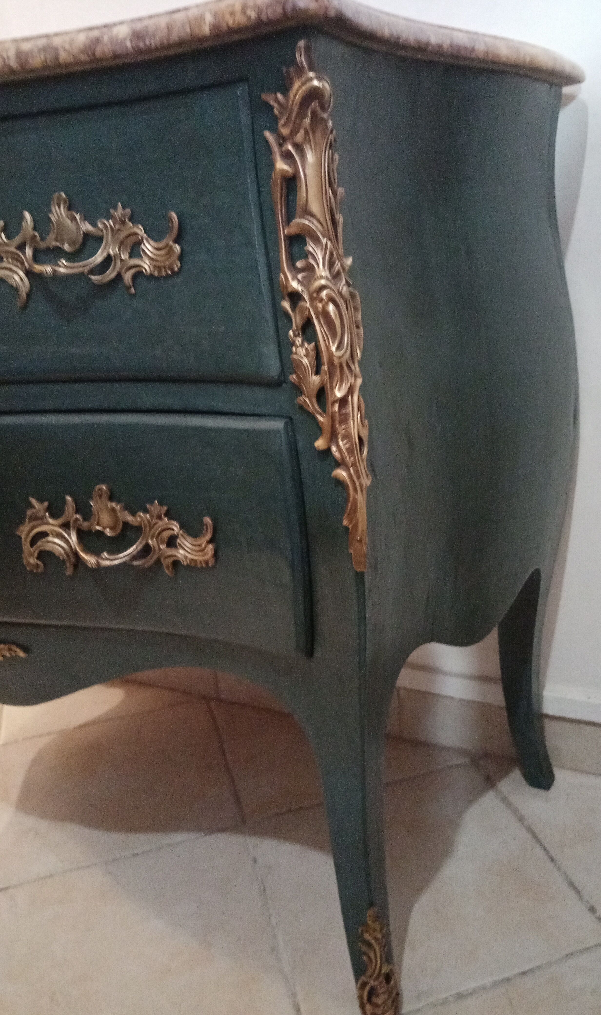 Louis XV curved dresser 2 drawers
