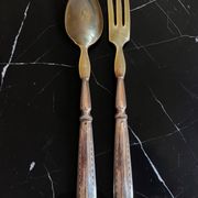 Silver salad cutlery Minerva hallmark