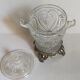 Antique glass compotier on metal stand