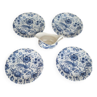 4 plates and sauce boat Villeroy et Boch modèle Paradiso