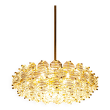 Dazzling chandelier, brass and crystal glass by Kinkeldey, Germany, 1970s.